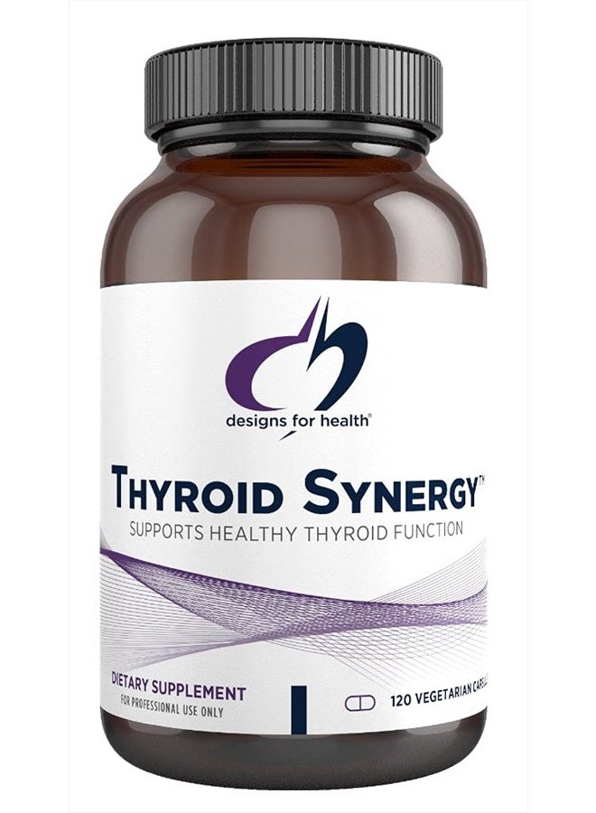designs for health Thyroid Synergy - Thyroid Support Supplement with Iodine, American Ginseng, Selenium, Zinc + Manganese - Vegan Thyroid Vitamins, Gluten Free (120 Capsules) - Image 1