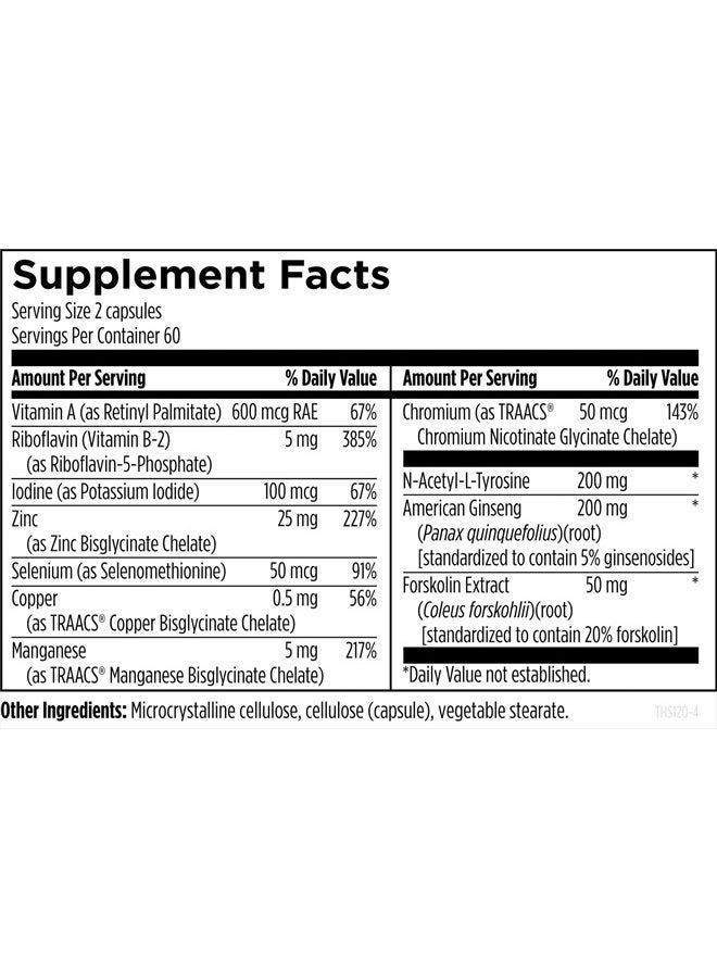 designs for health Thyroid Synergy - Thyroid Support Supplement with Iodine, American Ginseng, Selenium, Zinc + Manganese - Vegan Thyroid Vitamins, Gluten Free (120 Capsules) - Image 3