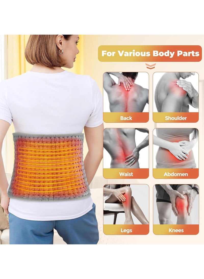 Gonice Wearable Heating Pad for Back Pain, 9 Heating Levels, 4 Gears Timing, Soft Touch, Fast Heating & Machine Washable, Great for Back Pain and Cramps Relief Belly Leg Body-12"x50" - Image 2