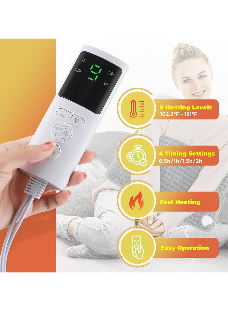 Gonice Wearable Heating Pad for Back Pain, 9 Heating Levels, 4 Gears Timing, Soft Touch, Fast Heating & Machine Washable, Great for Back Pain and Cramps Relief Belly Leg Body-12"x50" - Image 3