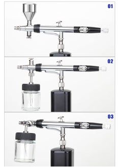 Excefore Multi-Purpose Professional Airbrush Kit with Compressor, Portable Cordless Rechargeable Airbrush Set, Rotatable Air Brush Head, for Model Making, DIY Art, Nail Art, Cake Decorating, Makeup  - Image 2