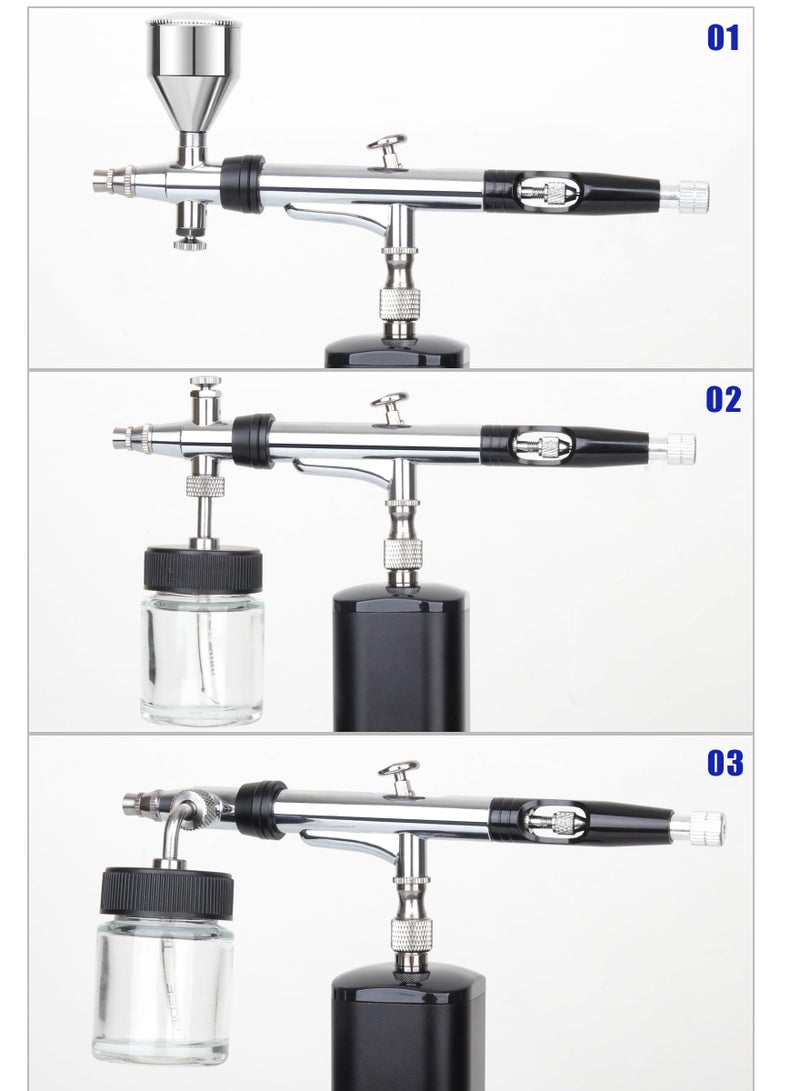 Excefore Multi-Purpose Professional Airbrush Kit with Compressor, Portable Cordless Rechargeable Airbrush Set, Rotatable Air Brush Head, for Model Making, DIY Art, Nail Art, Cake Decorating, Makeup  - Image 2