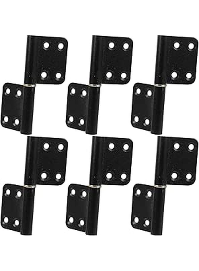 Heavy Duty Black Aluminum Alloy Offset Door Hinges 35mm Flat Surface 6pcs Set - Image 1