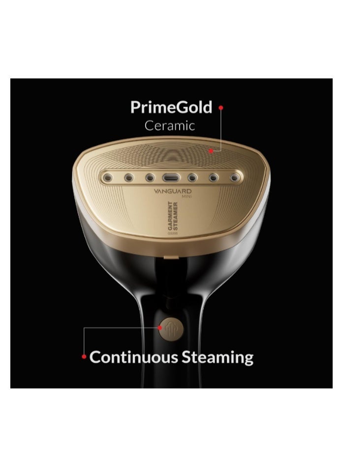 Feller Germany Vanguard Series Handheld Garment and Travel Steamer, 2000W, Prime Gold Ceramic Sole Plate with Auto Shut Off, Anti Drip, 25G/min Steam Rate, GS200, 2Y Guarantee-UAE Version - Image 2