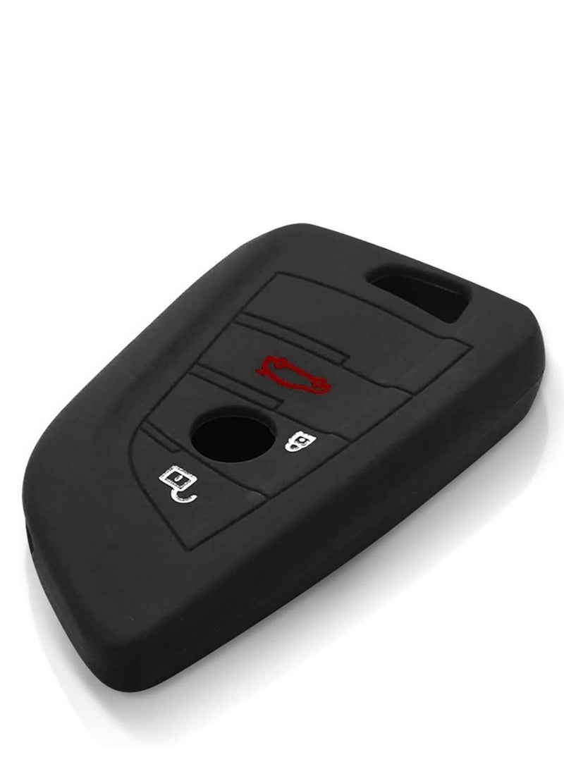 althiqahkey 3 Buttons 4 buttons Smart Remote Key Shell Cover Silicone Suitable for BMW F CAS4 5 Series X1 X5 X6 F15 F16 G11 7 Series 2014 2015 2016 Car Key (Color Name : Black)  - Image 4