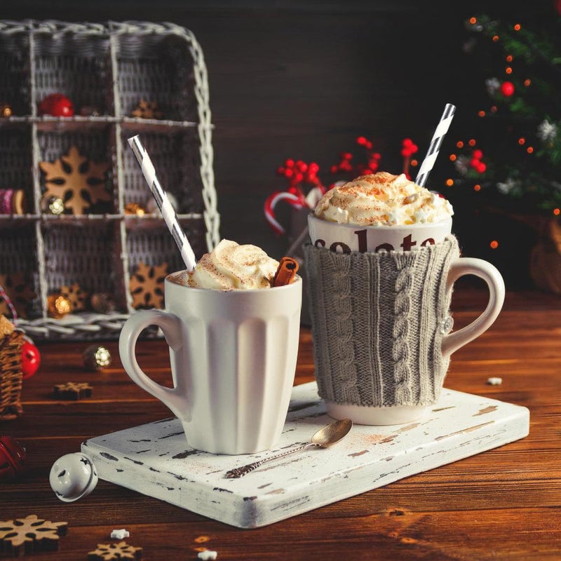 ALINK 100 Silver and White Striped Paper Straws  Biodegradable Disposable Drinking Straws for Christmas  Brithday  New Year  Party Decoration Supplies - Image 3