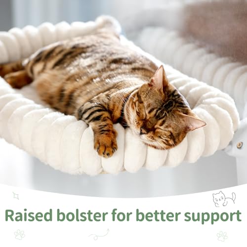Sunhoo Cat Window Perch Bed Foldable Kitty Windowsill Hammock Shelf Seat Large Cats Suction Cup Indoor Kitten Window Sill Lounger with Soft Plush Cushion Machine Washable 2126 118in Brown M - Image 3