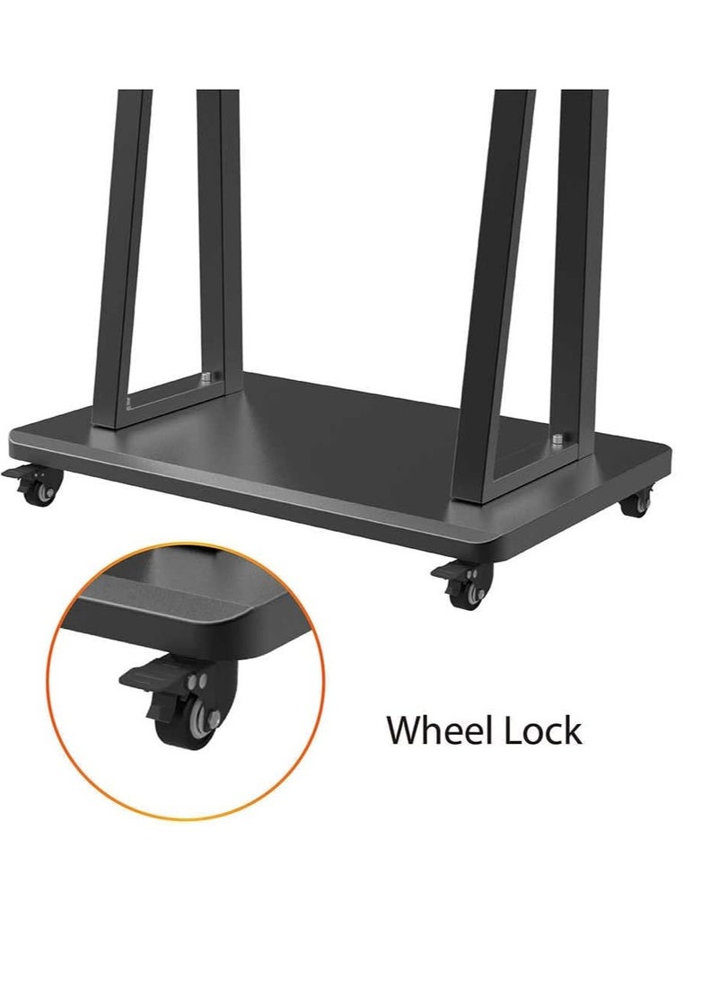 Rolling/Mobile TV Cart with Wheels for 32-65 Inch LCD LED 4K Flat Screen TVs, TV Floor Stand with Shelf Holds Up to 100 lbs | Adjustable Height Trolley Max VESA 600 x 400 mm - Image 3