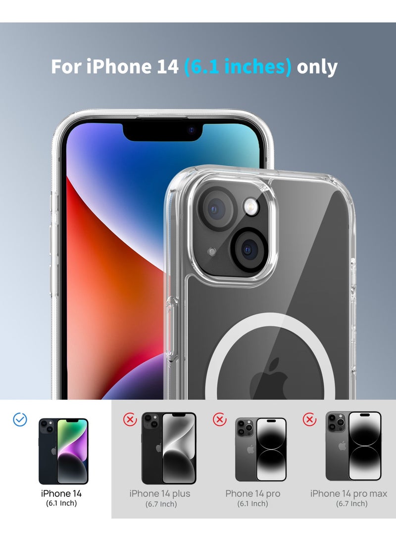 SODI iPhone 14 6.1-inch 3-in-1 all-round protection set | MagSafe compatible | Hybrid protection crystal clear hard back cover | | Anti-yellowing | Suitable for Apple iPhone 14 6.1-inch transparent protective case (1+1+1 piece) - Image 4