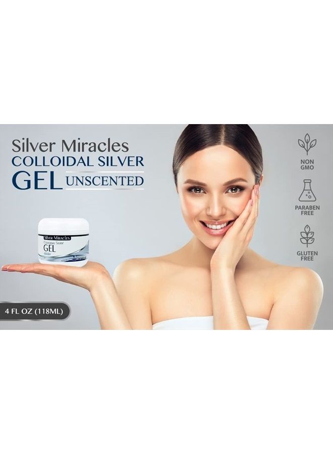 Silver Miracles Colloidal Silver Gel - Nano Silver Gel Wound Care - Healing Ointment for Burns & Irritated Skin - for All Skin Types - 4 Oz Unscented - Image 4