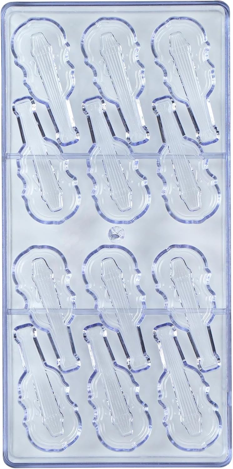 Restaurantware Pastry Tek 108 x 53 Inch Chocolate Shaping Mold 1 Freezable Candy Mold  12 Cavities ViolinShaped Clear Polycarbonate Chocolate Mold Dishwashable Easy To Release - Image 2