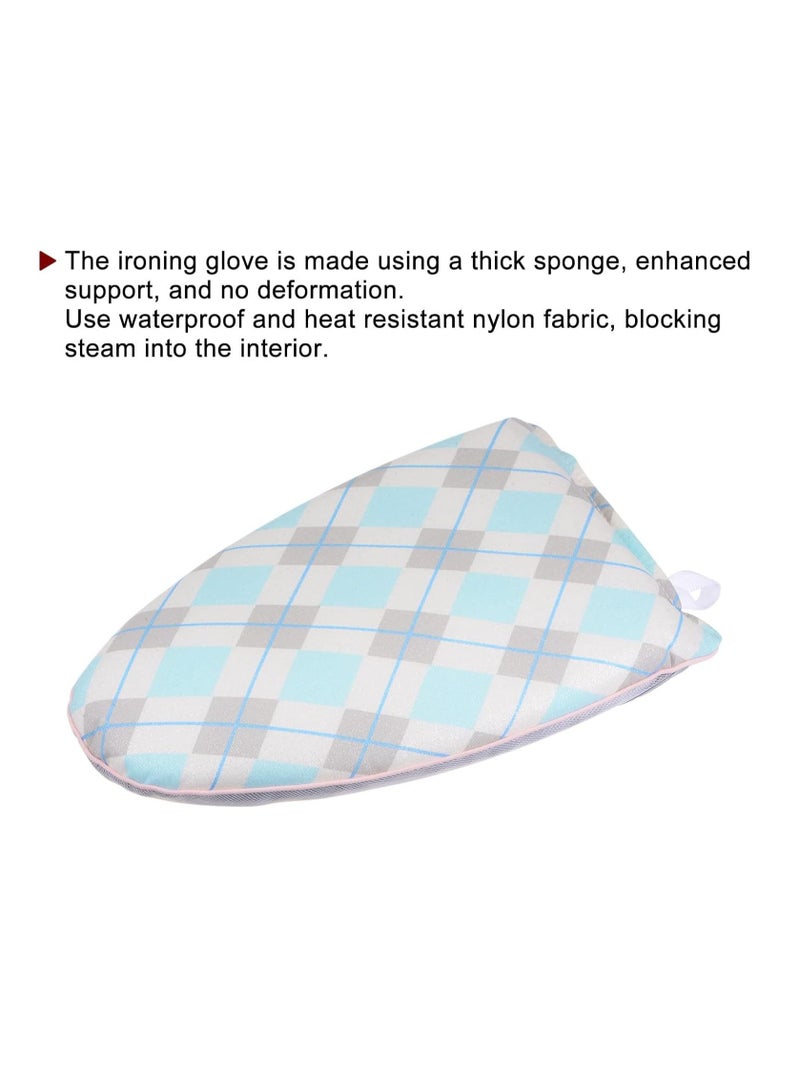 Excefore Garment Steamer Ironing Glove, Waterproof Steam Mitt with Finger Loop Heat Resistant Garment Steamer Mitt for Clothes, White Blue - Image 4