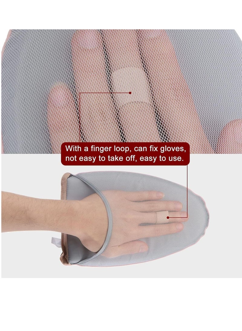 Excefore Garment Steamer Ironing Glove, Waterproof Steam Mitt with Finger Loop Heat Resistant Garment Steamer Mitt for Clothes, White Blue - Image 2