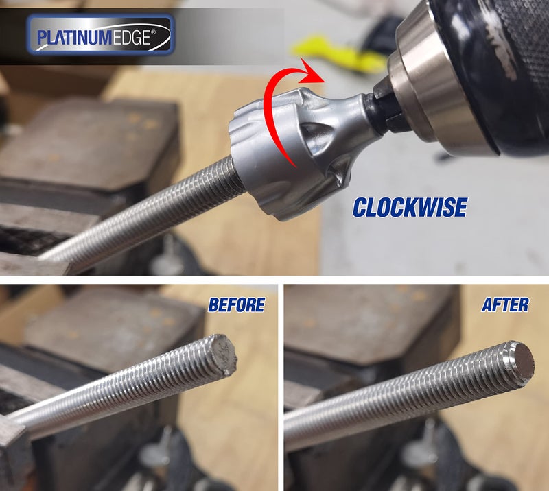 PLATINUMEDGE Deburring External Chamfer Tool, YG8 Carbide Blade, Deburring Drill Bit, Remove Burr Tools, Quick Release 1/4inch Hex Shank, Repairing Damaged Bolts, Fits for 1/8â€-3/4â€ (3mm-19mm) - Image 3