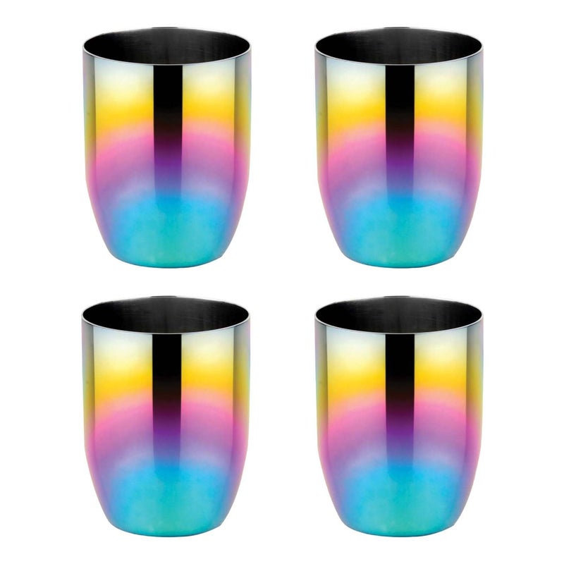 Ahimsa Stainless Steel Kids Cups, Pediatrician Designed, Colorful Toddler Cups for Open Cup Training, 8oz, 100% BPA Free & Dishwasher Safe, Rainbow, Set of 4 - Image 1