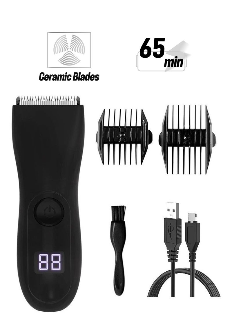 SOLARAE Men's Hair Clippers and Trimmers for Intimate Areas, Waterproof Electric Shaver and Beard Grooming Machine for Hair Removal and Precision Cutting. - Image 1