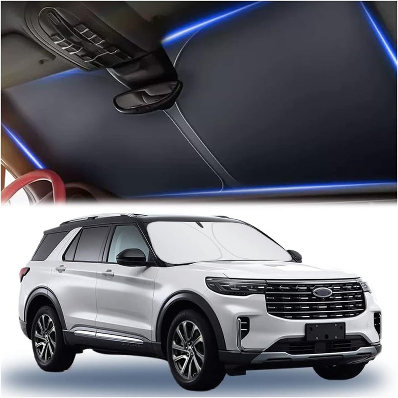 T Thickened Automotive Glass Sunshade with Storage Bag - Universal Fit for Cars, Trucks, SUVs (L: 57.08 x 31.5 inch) - Image 1