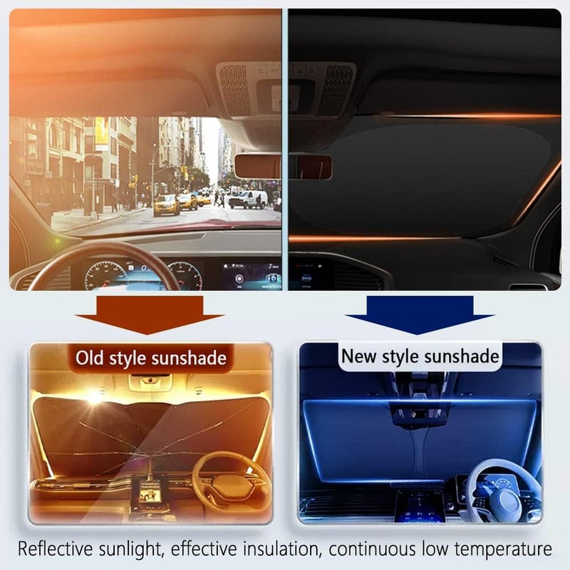 T Thickened Automotive Glass Sunshade with Storage Bag - Universal Fit for Cars, Trucks, SUVs (L: 57.08 x 31.5 inch) - Image 3