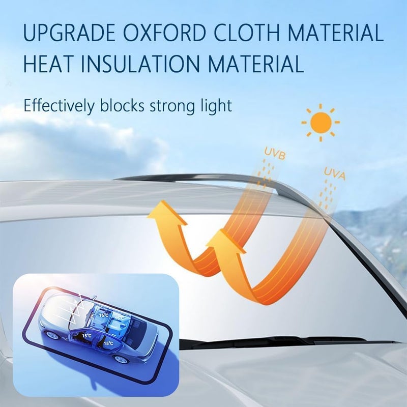 T Thickened Automotive Glass Sunshade with Storage Bag - Universal Fit for Cars, Trucks, SUVs (L: 57.08 x 31.5 inch) - Image 4