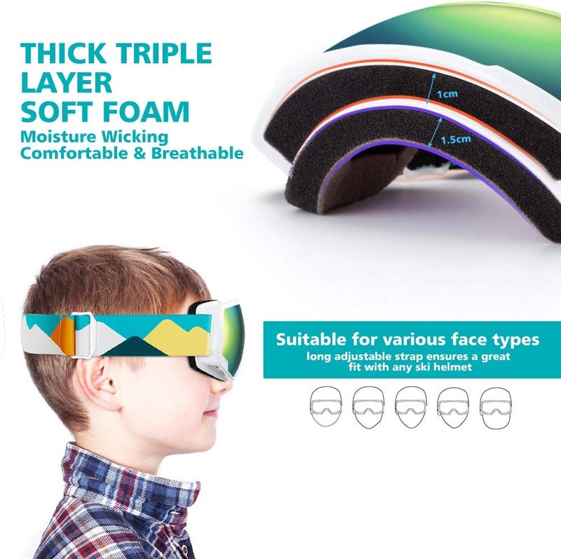 OutdoorMaster Kids Ski Goggles, Snowboard Goggles - Youth Snow Goggles - Image 4