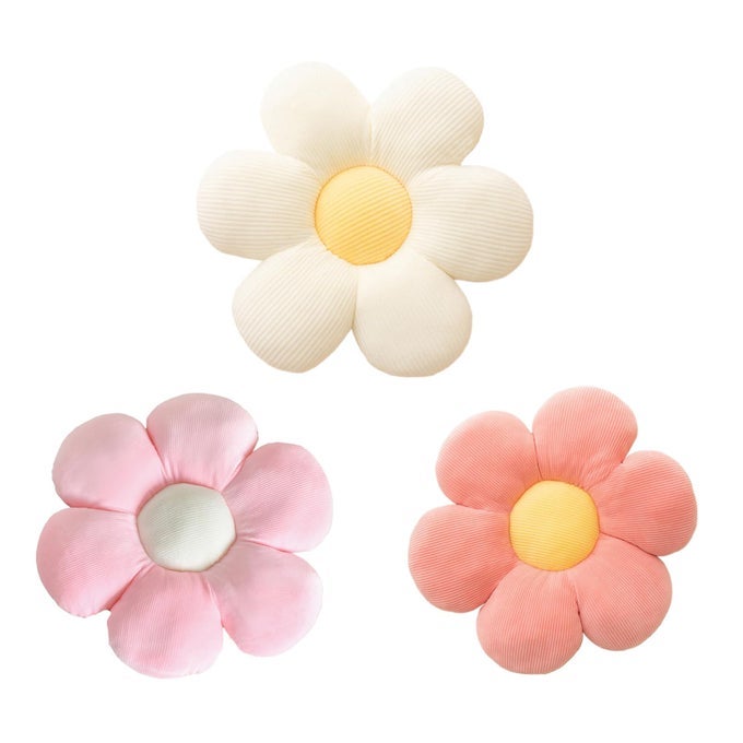 FLOWER PILLOW 3 PCS FLOWER SHAPED THROW PILLOW 157 CUTE DAISY FLOWER PILLOW FLOWER SEATING CUSHIONS FOR ADULTS KIDS HOME BEDROOM SOFA CHAIR COUCH DECOR WHITELIGHTPINKPINK 1574 IN