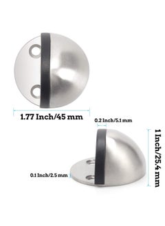 SYOSI Stainless Steel Half Dome Floor Door Stopper, 3M Adhesive Door Holder Door Stop, Snowboard Hanger, No Need to Drill Floor Door Stop, Door Stopper Set with Rubber Bumper  - Image 2