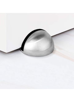 SYOSI Stainless Steel Half Dome Floor Door Stopper, 3M Adhesive Door Holder Door Stop, Snowboard Hanger, No Need to Drill Floor Door Stop, Door Stopper Set with Rubber Bumper  - Image 1