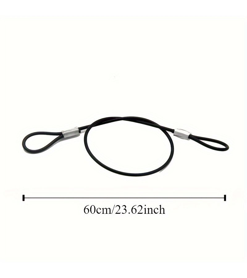 1 Piece 60cm Sports Camera Anti Loss Steel Cable Safety Rope Black Self Adhesive - Image 2