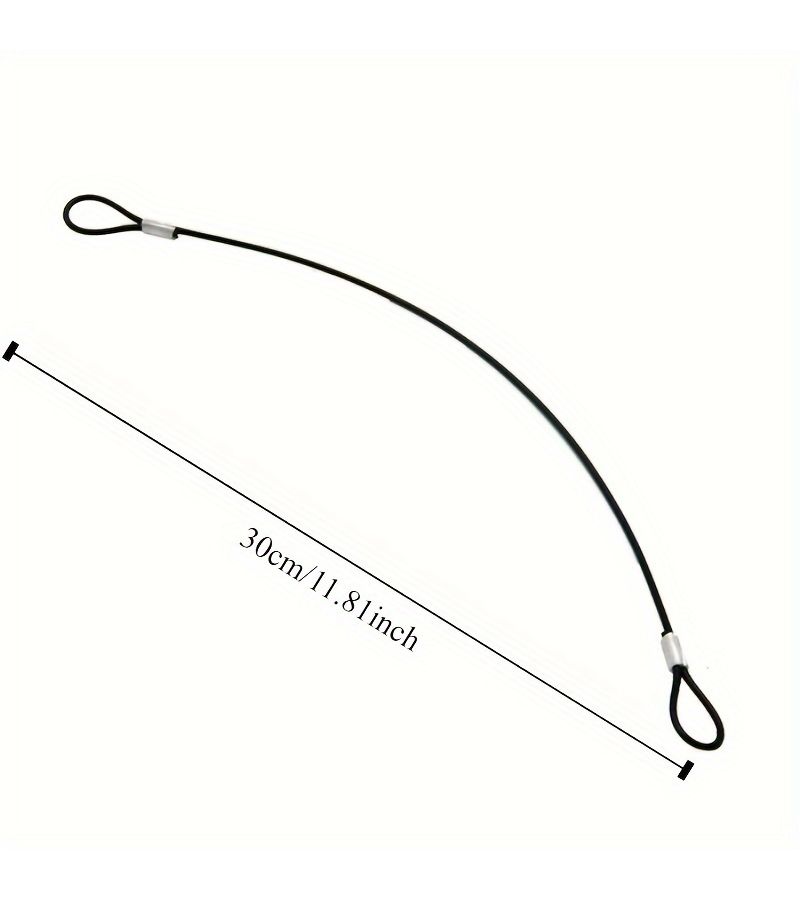 1 Piece 60cm Sports Camera Anti Loss Steel Cable Safety Rope Black Self Adhesive - Image 3
