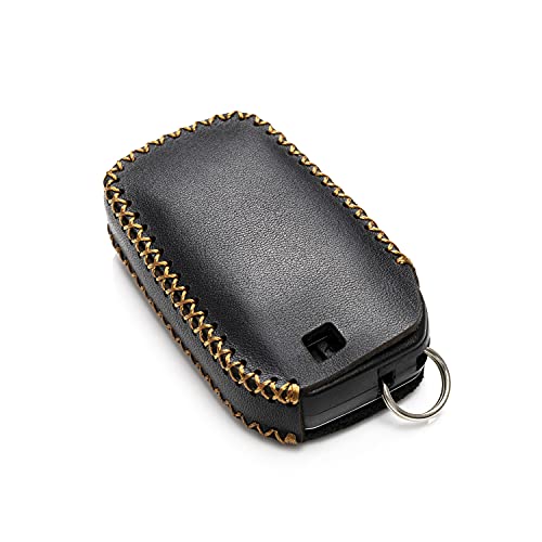 Vitodeco Genuine Leather Smart Key Fob Case Compatible with Land Cruiser, 4Runner, Highlander, RAV4, Camry, Grand Highlander, Sequoia 2019 - 2025 (4-Button, Black) - Image 4