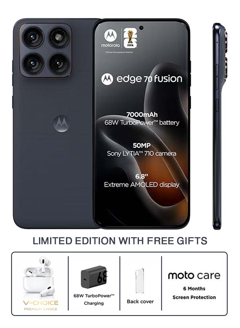 Motorola Edge 70 Fusion 5G Dual SIM Phone Pantone Silhouette 12GB RAM, 256GB Limited Edition with Free Gifts - Middle East Version - Image 1