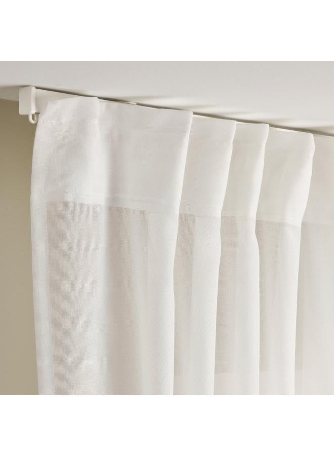 erorex Sheer curtain, 1 piece, white/with heading tape, 300x300 cm - Image 5