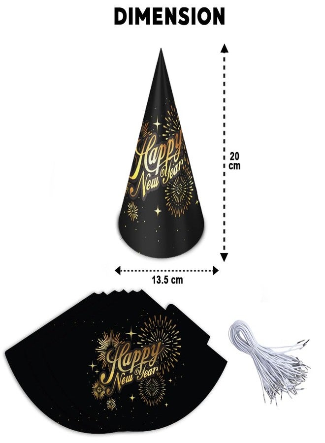Festiko® 6 Pcs New Years Eve Party Hats (Design 2), Happy New Year Decorations 2023, New Years Eve Hats, New Years Eve Party Supplies 2023, Happy New Years Party Hats - Image 2