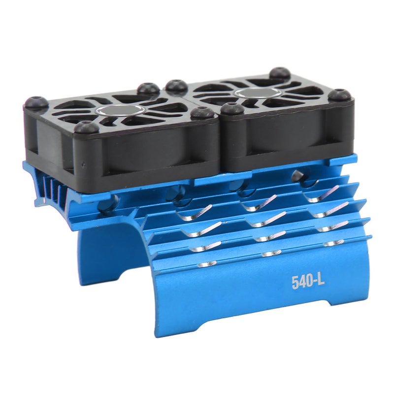 36mm RC Motor Fan Cooling Heatsink 28000RPM 8.4V with Dual Fans RC Brushless Motor Heatsink Cover for 540 550 Motor Blue - Image 1