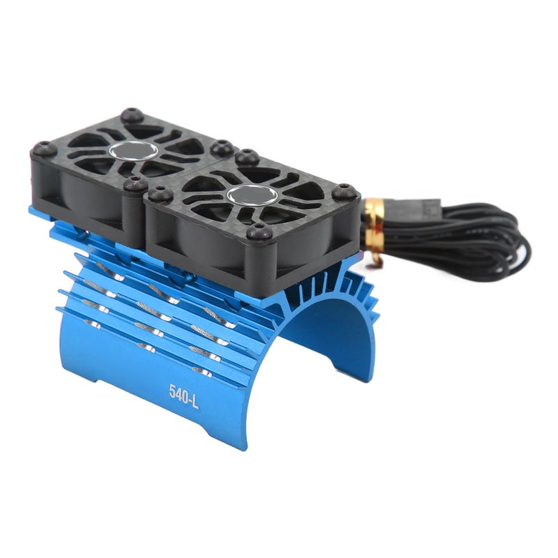 36mm RC Motor Fan Cooling Heatsink 28000RPM 8.4V with Dual Fans RC Brushless Motor Heatsink Cover for 540 550 Motor Blue - Image 4