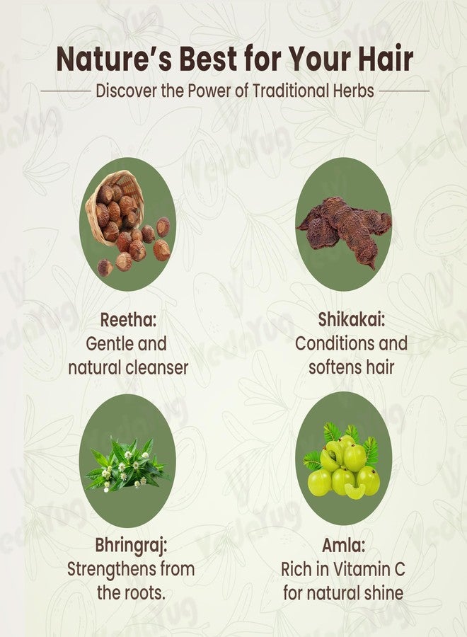 VY VedaYug Amla, Reetha, Shikakai & Bhringraj Powder |Combo Powder Pack for Hair Care | Hair Pack Combo for Cleansing & Hair Conditioning (Pack of 4 , 100g each Total 400g) - Image 2