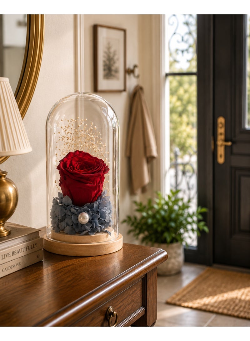 RAFAL Forever Red Rose in Glass Dome – Preserved Eternal Single Rose Lasts up to 2 Years, Premium Natural Flower, Luxury Romantic Gift, Elegant Table Decor for Special Occasions - Image 4