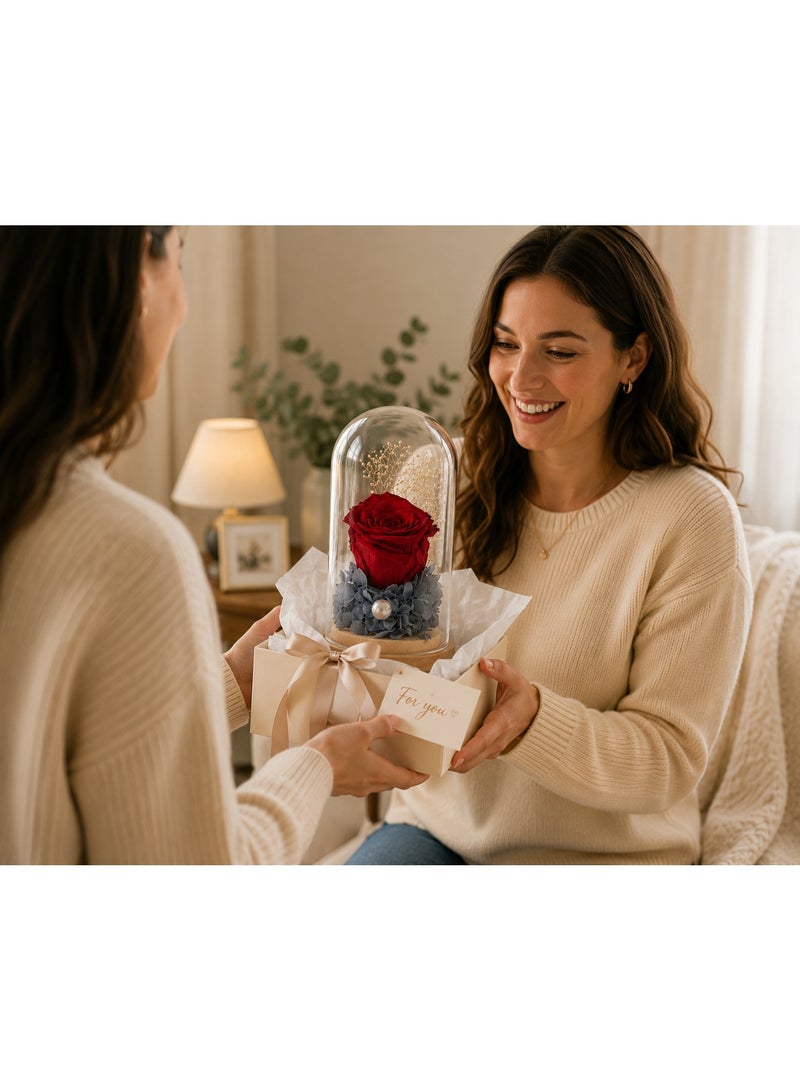 RAFAL Forever Red Rose in Glass Dome – Preserved Eternal Single Rose Lasts up to 2 Years, Premium Natural Flower, Luxury Romantic Gift, Elegant Table Decor for Special Occasions - Image 5