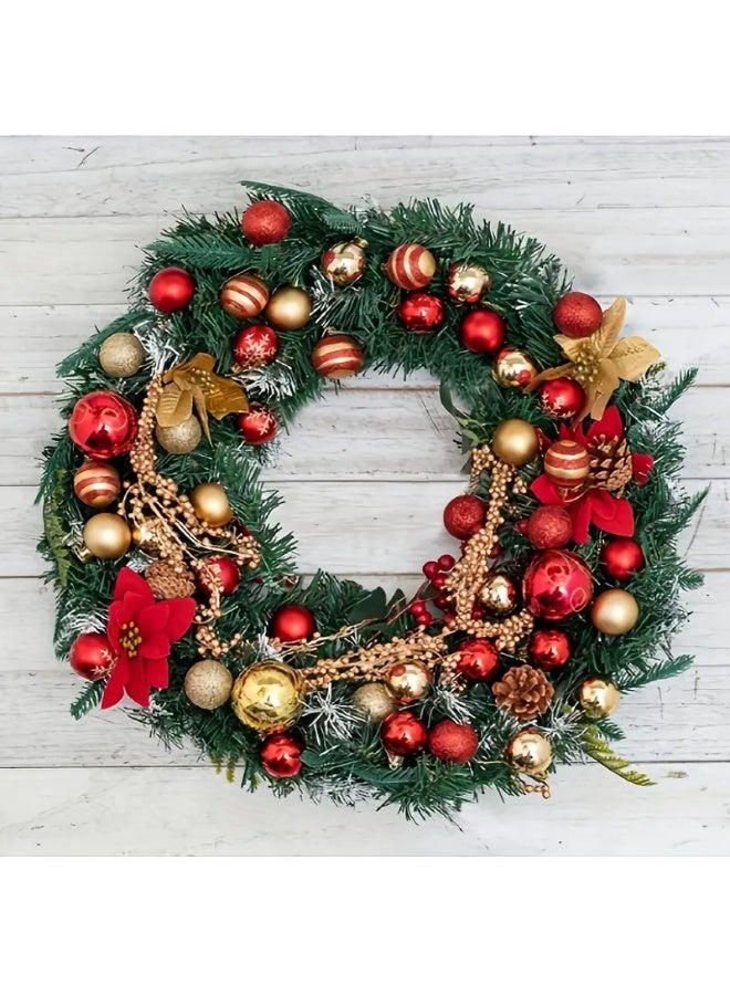 Home Care 50 قطعة زينة عيد الميلاد الاحتفالية - مجموعة كرات ذهبية وحمراء مع رقاقات الثلج، خطوط ونقاط | زينة بلاستيكية متينة للأشجار الداخلية/الخارجية، الأكليل، الزينة وديكورات حفلات العطلات - Image 3