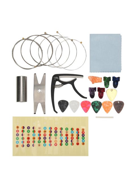 Electric Guitar Accessory Kit Replacement Pack with Tuner Capo String Wrench Scale Sticker