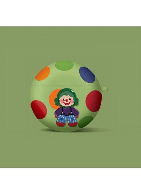 For HuaweiFreebuds456ipro3se2 Frosted Tpu Cartoon Soft Case Wireless Bluetooth Headset Protective Cover-Color:Green Polka Dot Clown-Model:Suitable For Freebuds Pro3/pro4