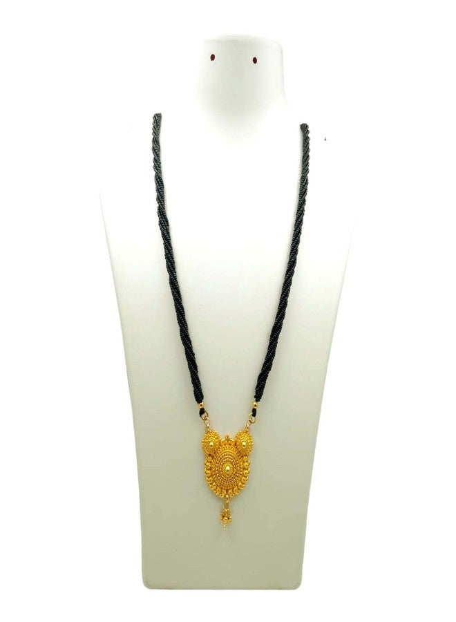 Swaroop Designer Mangalsutra For Women Stylish New Gold Plated Mangalsutra Long Size Heavy Design Long Black Bead Chain 105 - Image 2