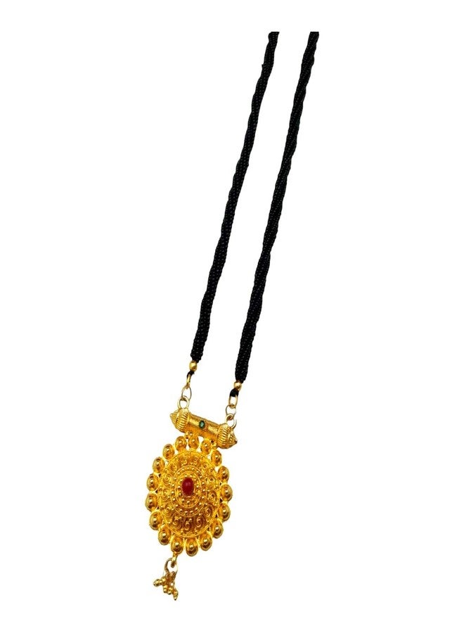 Swaroop Designer Mangalsutra For Women Stylish New Gold Plated Mangalsutra Long Size Heavy Design Long Black Bead Chain 105 - Image 1