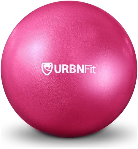 URBNFit Small Exercise Ball - 9-inch Mini Pilates Ball with Fitness Guide for Yoga, Barre, Physical Therapy, Stretching & Core Stability Workout-Pink - Image 3