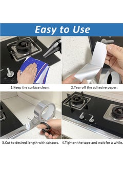 MileMelo 2-Piece Aluminum Foil Duct Tape Silver Heat Resistant Tape Aluminum Waterproof Butyl Tape Self-Adhesive Exhaust Pipe Insulation Tape Gaffer Tape for Duct Pipe Dryer Sealing Repairing, 50mm x 10m  - Image 4