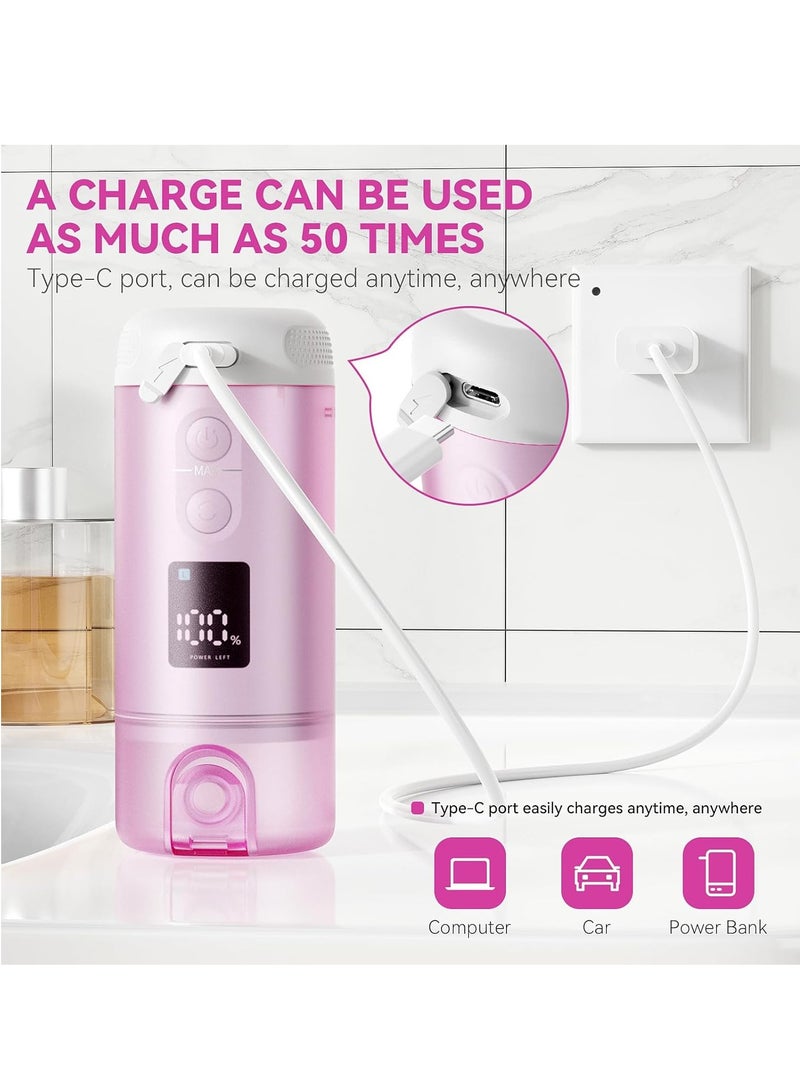 أونليماي فقط بيديه محمول - زجاجة خزان سعة 250 مل للنساء مع 5 أوضاع ضغط و8 فوهات قابلة للاستبدال وبطارية قابلة لإعادة الشحن بقوة 2000 مللي أمبير في الساعة للسفر والاستخدام بعد الولادة (أبيض) - Image 5