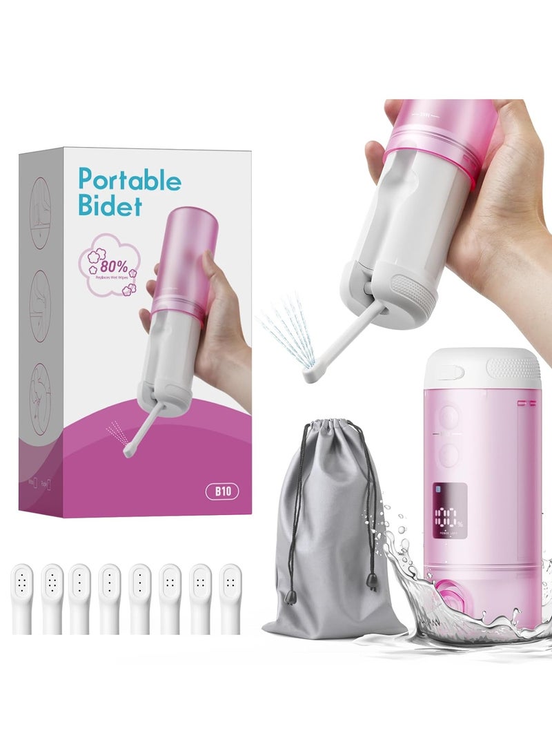 أونليماي فقط بيديه محمول - زجاجة خزان سعة 250 مل للنساء مع 5 أوضاع ضغط و8 فوهات قابلة للاستبدال وبطارية قابلة لإعادة الشحن بقوة 2000 مللي أمبير في الساعة للسفر والاستخدام بعد الولادة (أبيض) - Image 1