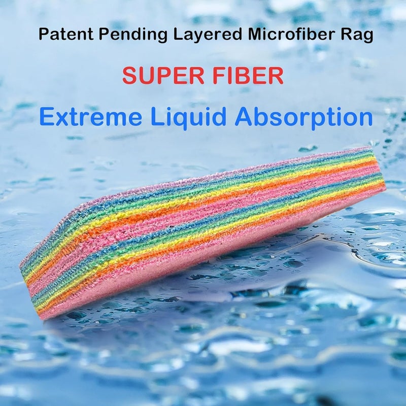 kesig Natural Microfiber Super Fiber Rag 10 Fiber Layer on 1 Rag Perfect Cleaning Extraordinary Liquid Absorption Ability Home Daily Use Kitchen Bathroom Living Room Everywhere - Image 4
