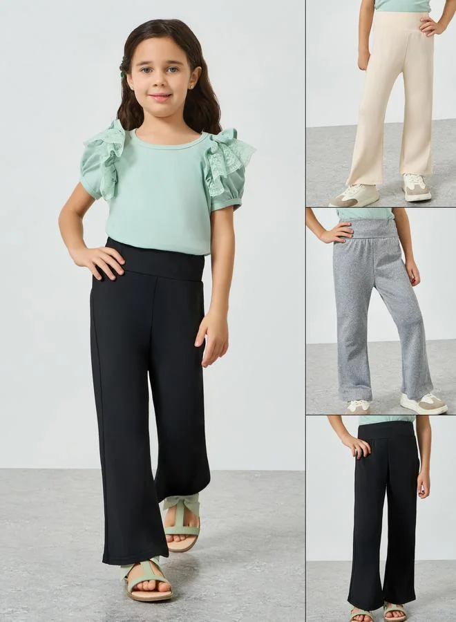 Styli Pack of 3 - Girls Flared Leggings