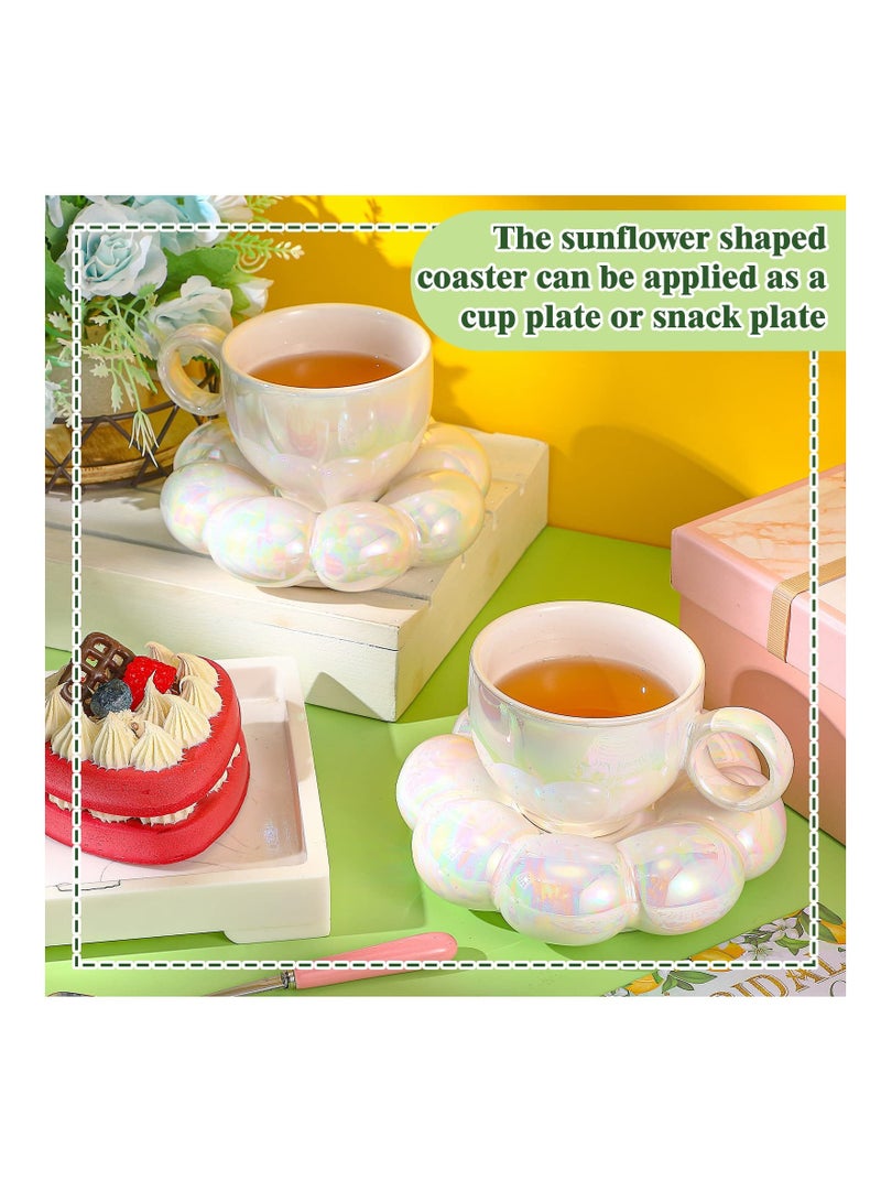 Creative Ceramic Cloud Mug Set, 7oz Floral Coffee Cup with Saucer, Perfect Gift for Women, Ideal for Home or Office Tea, Latte, and Milk Enjoyment - Image 5